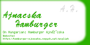 ajnacska hamburger business card
